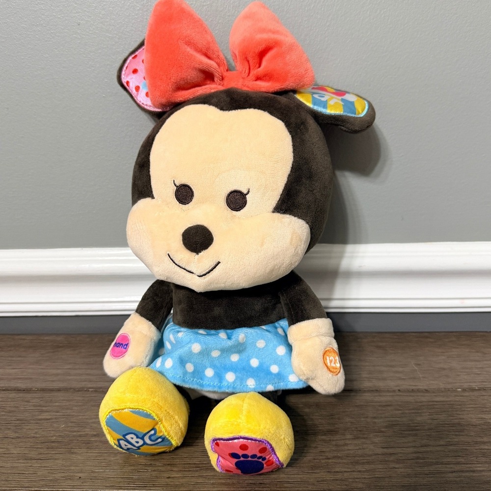 Disney Hooyay Minnie Mouse Interactive Learning Plush ABC 123 Talking Toy